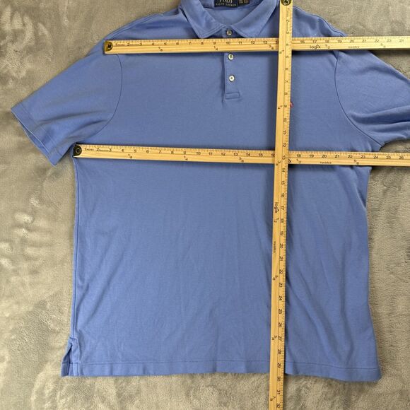 Polo Ralph Lauren Mens XXL Blue Polo Shirt Pink Pony Golf Prep Cotton - Picture 4 of 7